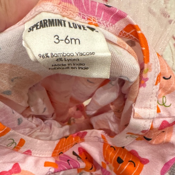 Bamboo Pink Pumpkin Print Baby Romper with Tulle - Picture 2 of 2
